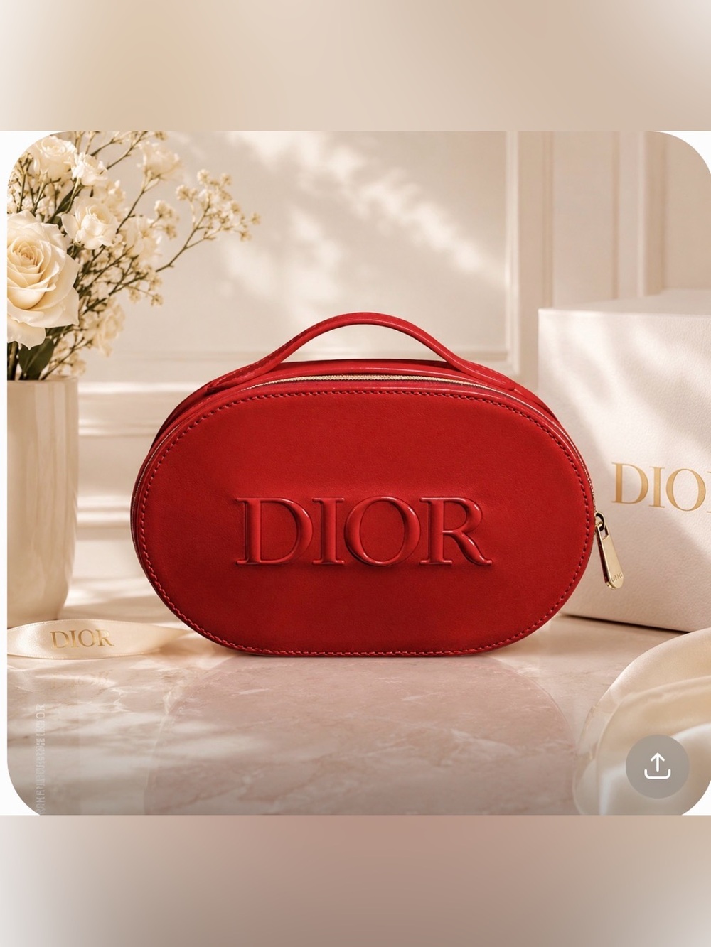 Dior Red Patent Leather Cosmetic Pouch-
Brand New In Box
